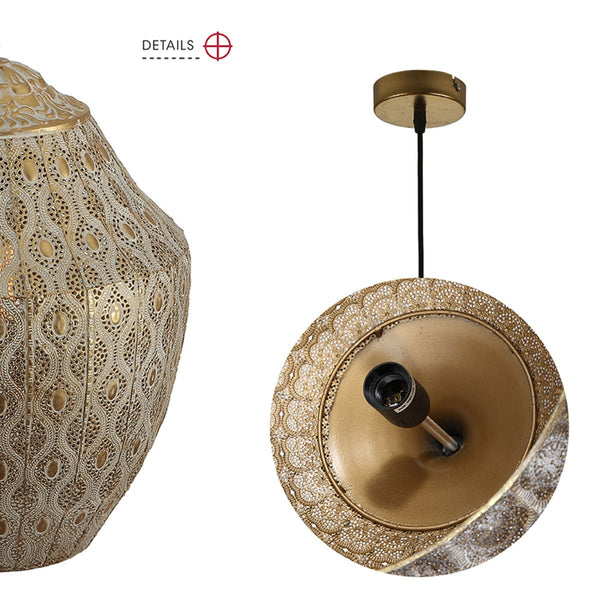 Antique Brass or Brown Gold Moroccan Style Dome Pendant Ceiling Light E27
