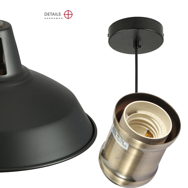 Black Metal Step Pendant Ceiling Light E27