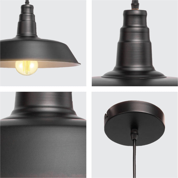 Step Industrial Caged Metal Ceiling Pendant Light E27 Fitting