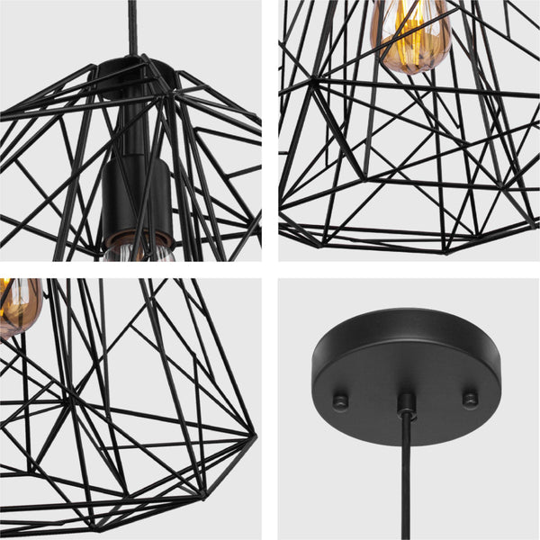 Black Geometric Wireframe Pendant Ceiling Light