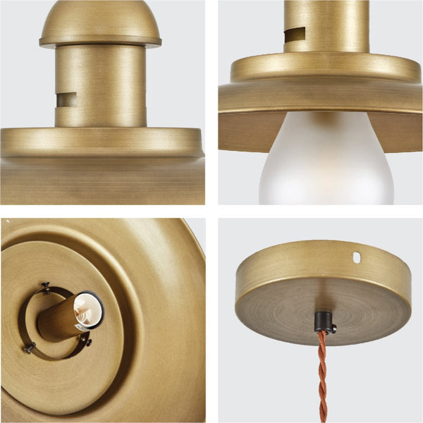 Bronze Metal Opal Step Pendant Ceiling Light