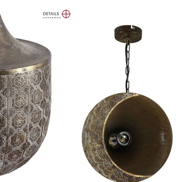 Antique Brass or Brown Gold Moroccan Style Dome Pendant Ceiling Light E27