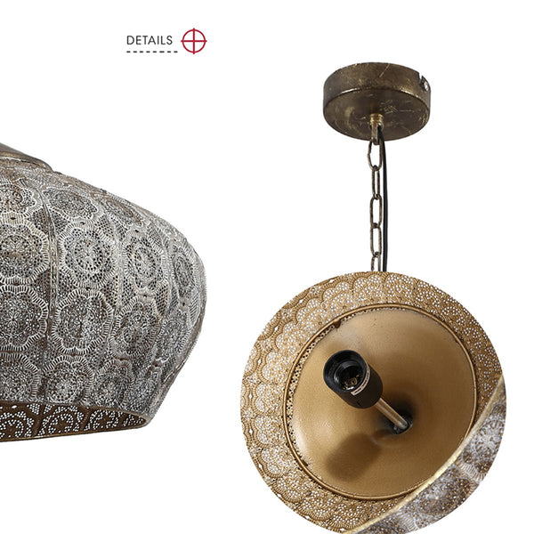 Antique Brass or Brown Gold Moroccan Style Dome Pendant Ceiling Light E27