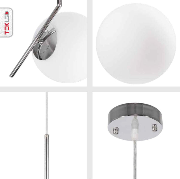 Opal White Glass Globe Pendant Ceiling Light