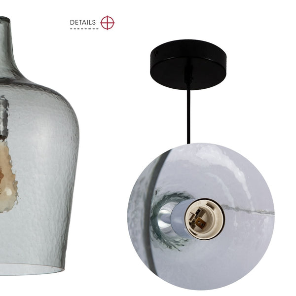 Vase Silhouette Textured Schoolhouse Pendant Ceiling Light