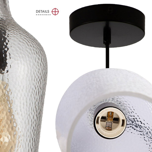 Vase Silhouette Textured Schoolhouse Pendant Ceiling Light