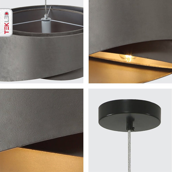 Double Fabric Shade Pendant Ceiling Light