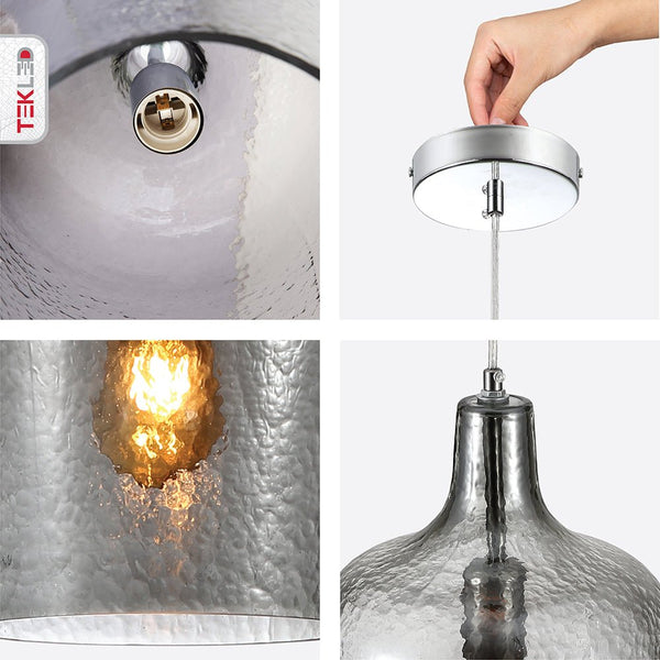 Vase Silhouette Textured Schoolhouse Pendant Ceiling Light