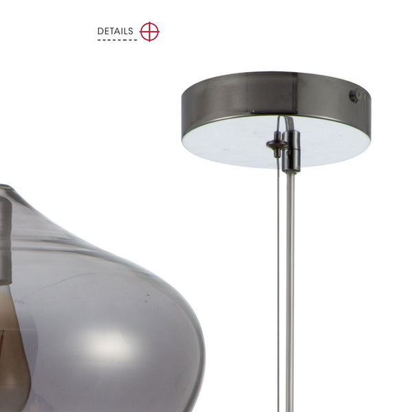 Smoky Glass India Dome Globe Pendant Ceiling Light E27