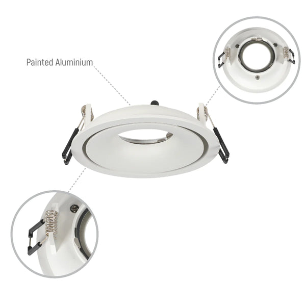 Large Bezel GU10 Fixed Downlight - Cove Lighting Effect with Dual-Bezel Design