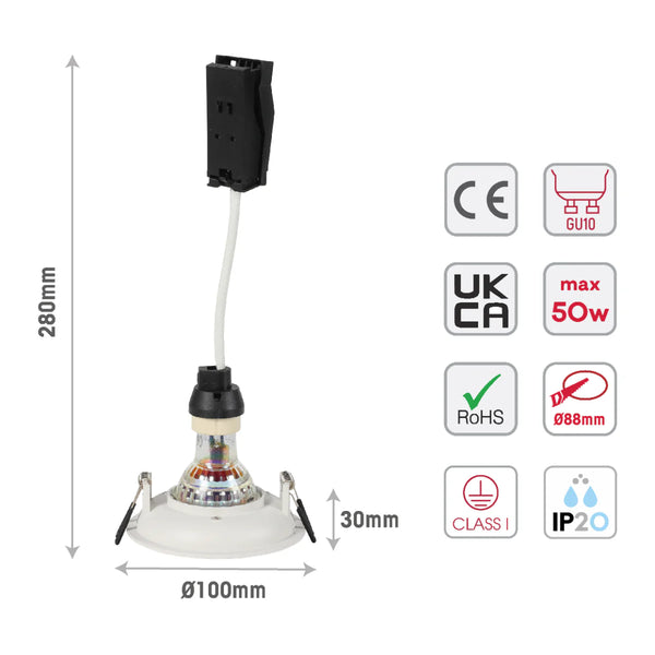 Large Bezel GU10 Fixed Downlight - Cove Lighting Effect with Dual-Bezel Design