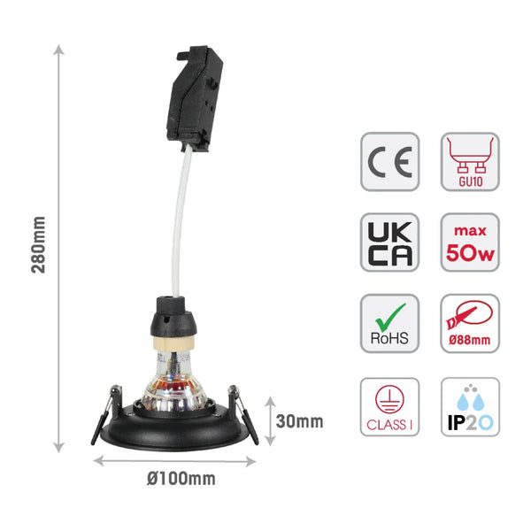 Large Bezel GU10 Fixed Downlight - Cove Lighting Effect with Dual-Bezel Design