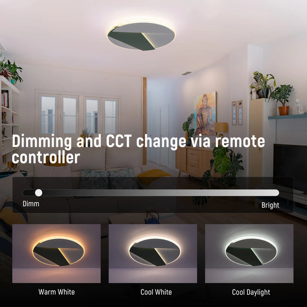 Layered LED Ceiling Light with Hidden Lighting, Flush Mount