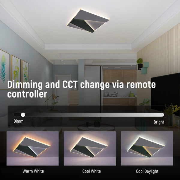 Layered LED Ceiling Light with Hidden Lighting, Flush Mount