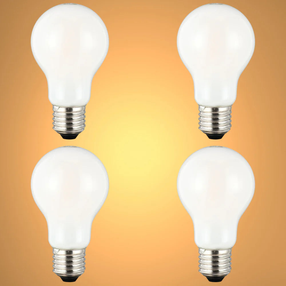 LED Bulb A60 GLS E27 6.5W Milky Glass Pack of 4