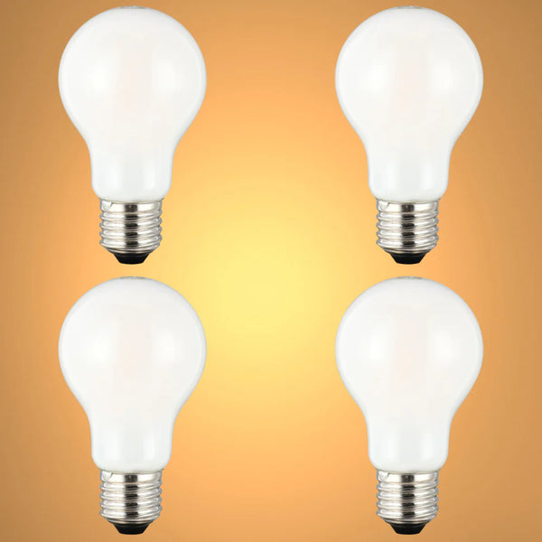 LED Bulb A60 GLS E27 6.5W Milky Glass Pack of 4
