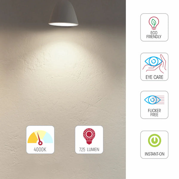 LED Bulb A60 GLS E27 6.5W Milky Glass Pack of 4