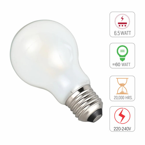 LED Bulb A60 GLS E27 Frosted Glass Pack of 4