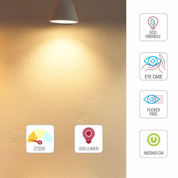 LED Bulb Dimmable A60 GLS E27 6.5W Frosted Glass Pack of 2