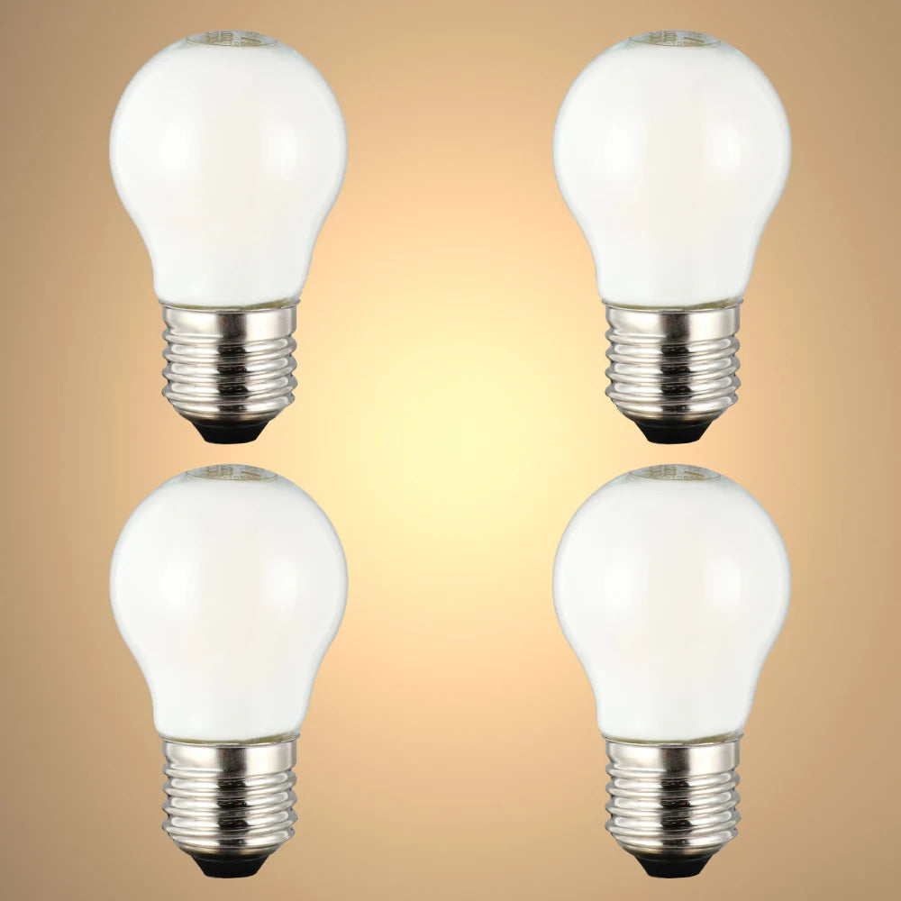 LED Bulb Dimmable Golf Ball E27 4W 4000K Milky Glass Pack of 4