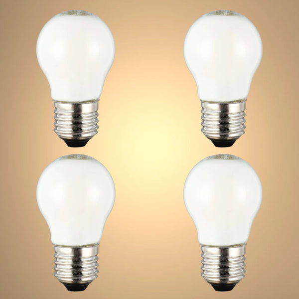 LED Bulb Dimmable Golf Ball E27 4W 4000K Milky Glass Pack of 4