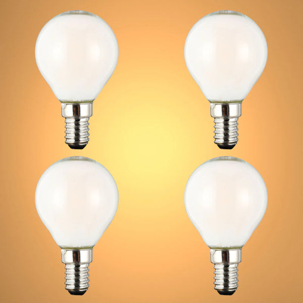 LED Bulb Dimmable P45 E14 4W 2700K Milky Glass Pack of 4