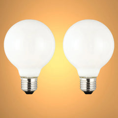 LED Bulb Globe G80 E27 6.5W 2700K Milky Glass Pack of 2