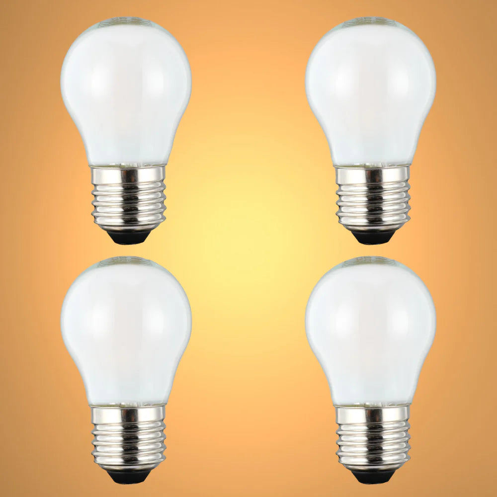 LED Bulb Golf Ball E27 2W 2700K Frosted Glass Pack of 4 Non-dimmable