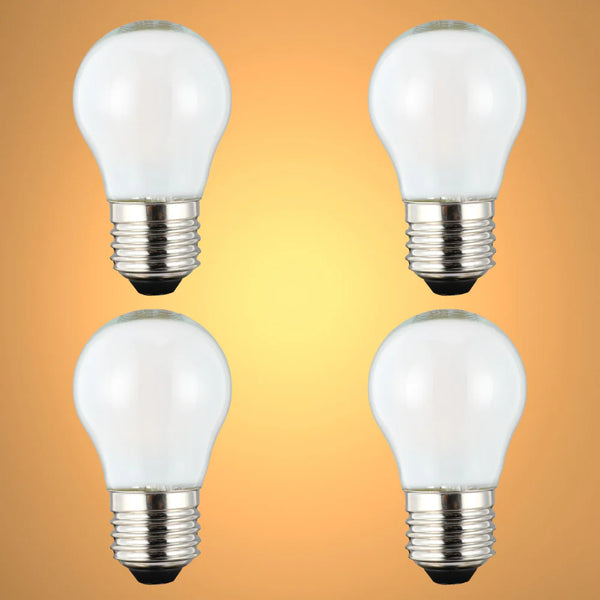 LED Bulb Golf Ball E27 2W 2700K Frosted Glass Pack of 4 Non-dimmable