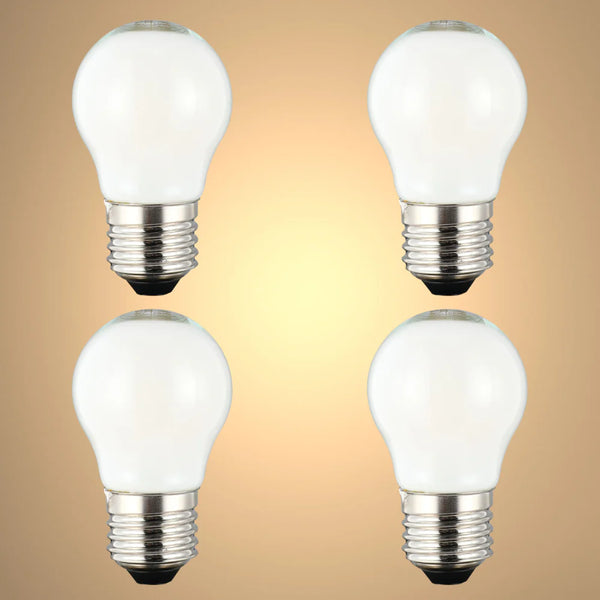 LED Bulb Golf Ball E27 4W Milky Glass Pack of 4 Non-dimmable