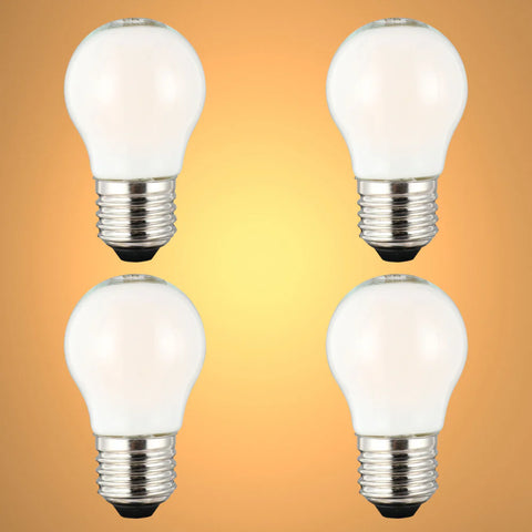 LED Bulb Golf Ball E27 4W Milky Glass Pack of 4 Non-dimmable