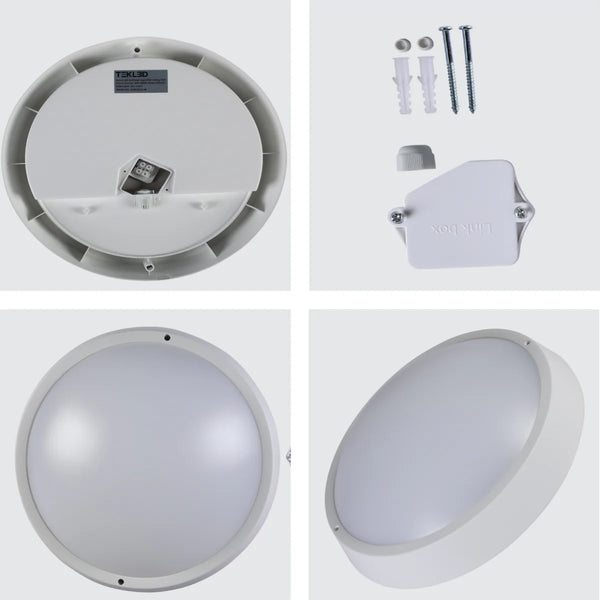 LED Bulkhead Light IP65 Ceiling Wall Interior Exterior 4000K White
