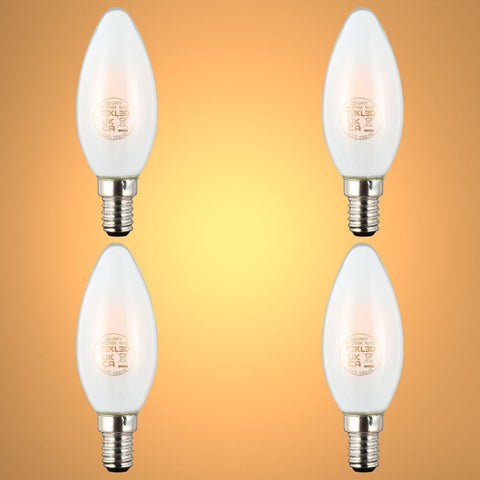 TEKLED
LED Candle Bulb Dimmable E14 4W Frosted Glass Pack of 4 - 2700K Warm White.