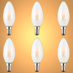 LED Candle Bulb E14 4W Frosted Glass Pack of 6