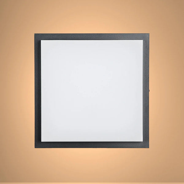LED Diecast Aluminium Modern Square Wall Lamp 20W Cool White 4000K IP54 Anthracite Grey 250mm