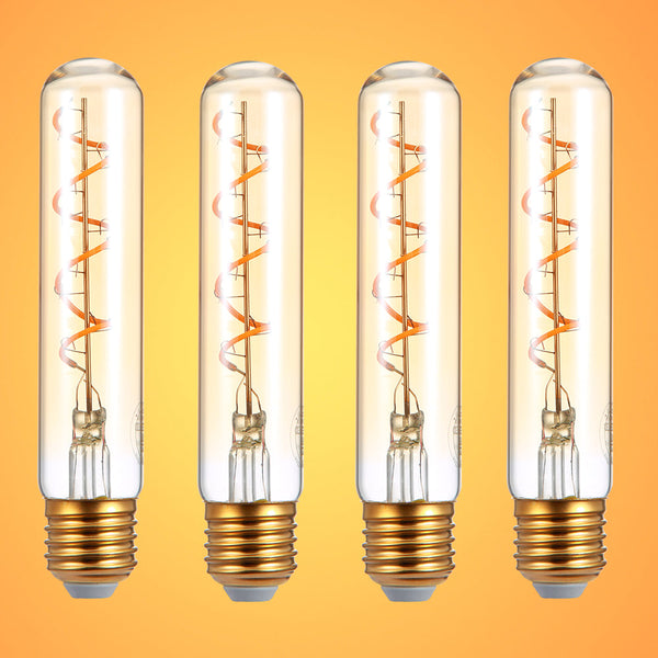 TEKLED
LED Dimmable Filament T45 T30 Tubular Bulb E27 Edison Screw 4W Pack of 4 Warm White - 110 mm.