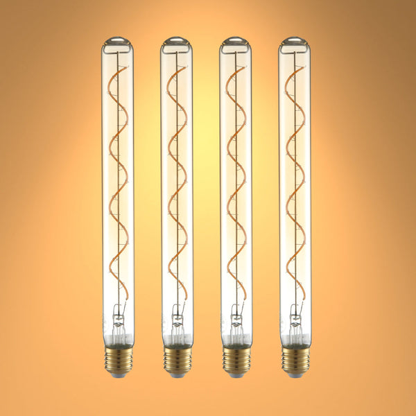 TEKLED
LED Dimmable Filament T45 T30 Tubular Bulb E27 Edison Screw 4W Pack of 4 Warm White - 110 mm.