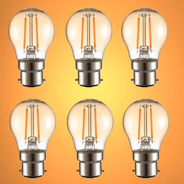 LED Filament G45 Golf Ball Bulb B22 Bayonet Cap Warm White 2400K