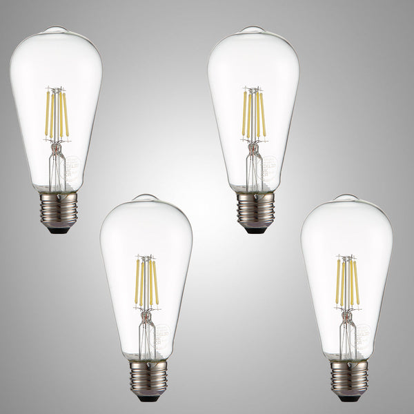 TEKLED LED Filament ST64 Edison Bulb E27 Edison Screw 6 Pack or 4 pack options.