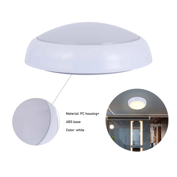 LED Paladin Bulkhead 14-16-20 W 3CCT IP54 with White Rim