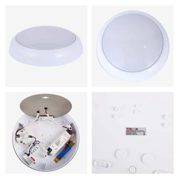 LED Paladin Bulkhead 14-16-20 W 3CCT IP54 with White Rim