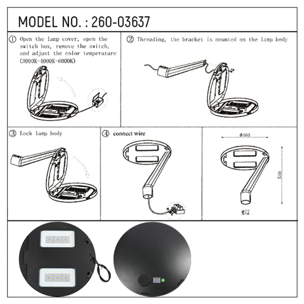 LED Pathway Garden Lamp Post Top Light 60W 3CCT