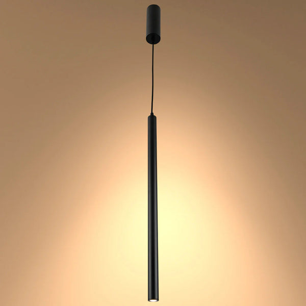 Integrated LED Modern Cylinder Pendant Ceiling Light Suspended Downlight Black