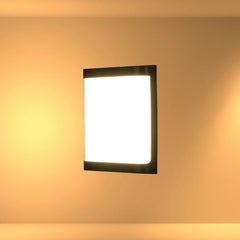LED Plastic Black Modern Square Outdoor Wall Light 15W Cool White