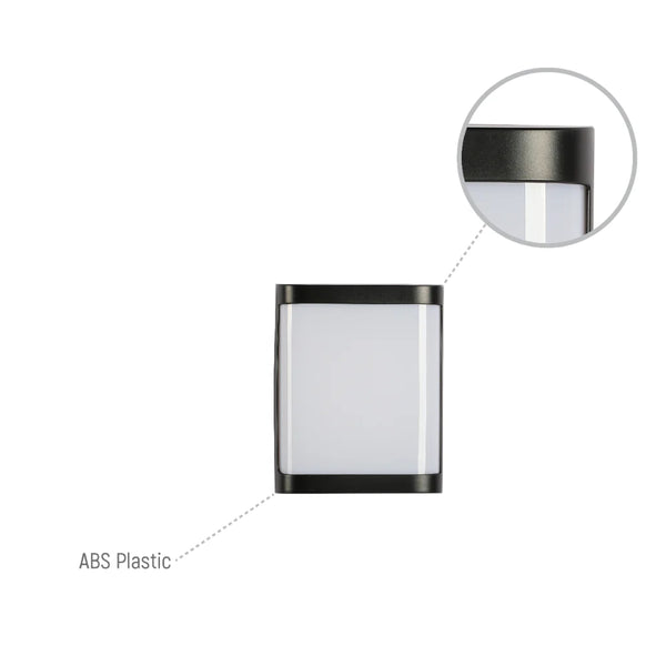 LED Plastic Black Modern Square Outdoor Wall Light 15W Cool White