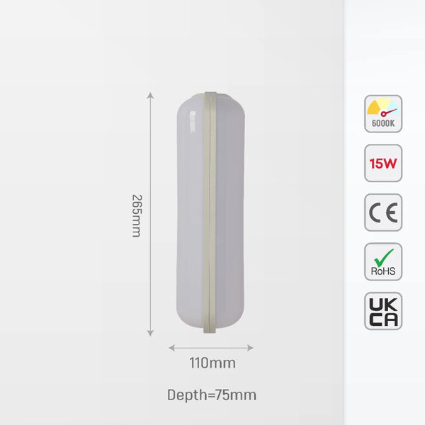LED Plastic Modern Outdoor Wall Light 15W