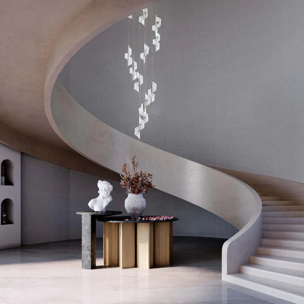 LED Spiral Modern Staircase Chandelier CCT Changeable