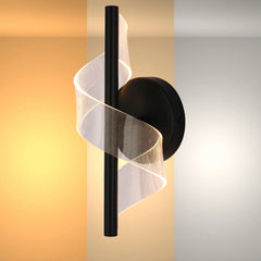 LED Spiral Modern Wall Sconce Light Chrome CCT Changeable
