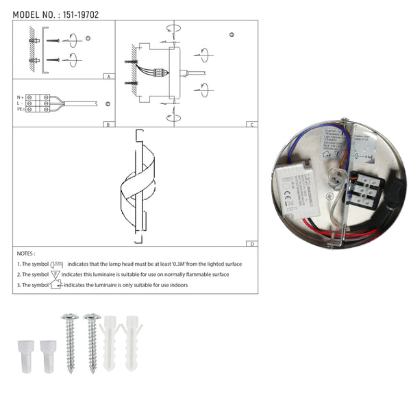LED Spiral Modern Wall Sconce Light Chrome CCT Changeable