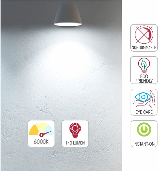 LED Capsule Bulb G4 Snap Fix 1.5W 140lm Pack of 10 230Vac